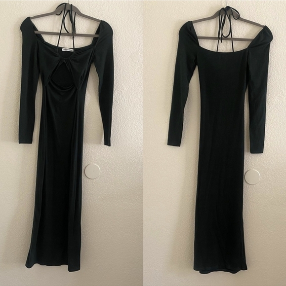 REFORMATION Alexei Dress Green Maxi Cut Out Medium - Picture 6 of 13